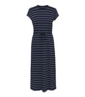 Women's Navy Stripe Jersey Drawstring Midi Dress ONLY New Look