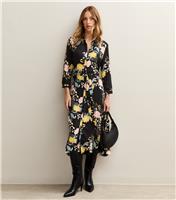 Women's Multicolour Floral Print Shirt Dress Sunshine Soul New Look