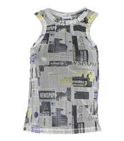 Women's Off White Newspaper Mesh Racer Vest Noisy May New Look