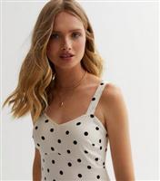 Women's White Spot Strappy Midaxi Dress New Look