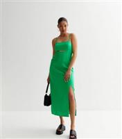 Green Strappy Cut Out Midi Dress New Look
