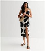 White Large Spot Strappy Midi Dress New Look