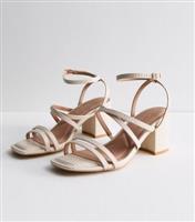 Women's Extra Wide Fit Off White Multi Strap Block Heel Sandals New Look