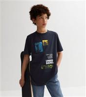 Navy Urban Sound Logo T-Shirt School KIDS ONLY New Look