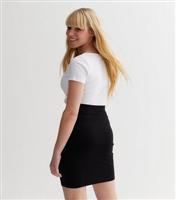Girls' Black High-Waisted School Tube Skirt New Look