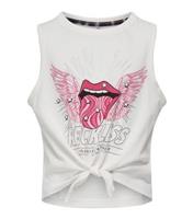 White Reckless Logo Tie Front Vest KIDS ONLY New Look