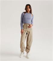 Women's Stone Parachute Trousers Urban Bliss New Look