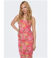 ONLY Pink Floral Bandeau Dress New Look
