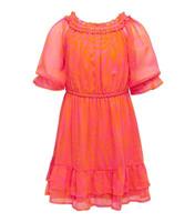 Pink Zebra Print Ruffle Smock Dress KIDS ONLY New Look