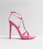 Women's Pink Diamant Strappy Stiletto Heel Sandals Public Desire New Look