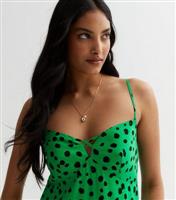 Green Spot Strappy Maxi Dress New Look
