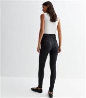 Black Coated Lift & Shape High Waist Yazmin Skinny Jeans New Look