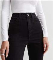 Women's Washed Black Waist Enhance Quinn Bootcut Jeans New Look