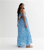 Blue Zebra Print Sleeveless Maxi Dress New Look