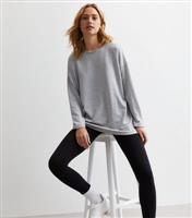 Women's Pale Grey Soft Touch Long Sleeve Longline Top New Look