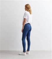 Women's Dark Blue Mid Rise Skinny Jeans New Look