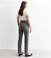 Women's Grey Full Length Slim Straight Jeans New Look