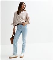 Women's Light Blue Full Length Slim Straight Jeans New Look