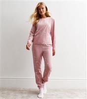 Pink Fleece Pyjama Set with Star Print New Look