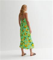 Green Lemon Print Strappy Midaxi Dress New Look