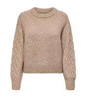 Women's Stone Cable Knit Crew Neck Jumper JDY New Look