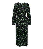 Women's Black Floral Puff Sleeve Midi Dress JDY New Look