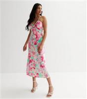 Pink Floral Strappy Cut Out Midaxi Dress New Look