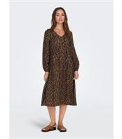 Women's Black Animal Print Puff Sleeve Midi Dress JDY New Look