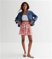 Petite Pink Ditsy Floral Mini Skirt New Look