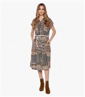 Women's Rust Patchwork Midi Dress Apricot New Look