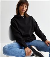 Women's Black Pocket Front Hoodie New Look