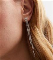 Silver Diamant Tassel Earrings New Look
