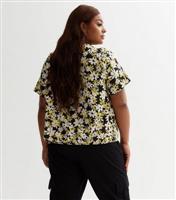 Women's Plus Size Black Floral Wrap Blouse Curves New Look