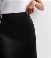 Black Satin Mini Skirt New Look