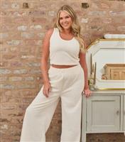 Women's Cream Fuzzy Vest Loungeable New Look