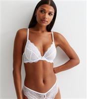 Women's White Lace Non Padded Bra New Look