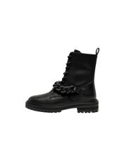 Women's Black Leather-Look Chain Trim Boots ONLY New Look