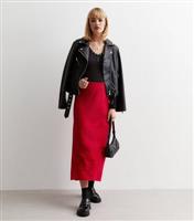 Red Spot Print Bias Cut Midaxi Skirt New Look
