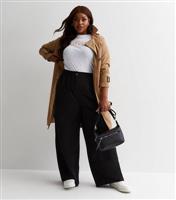 Women's Plus Size Black Formal Wide Leg Cargo Trousers Curves New Look