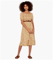 Women's Yellow Ditsy Print Midi Dress Apricot New Look