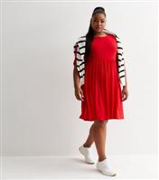 Curves Red Jersey Mini Smock Dress New Look
