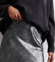Women's Silver Metallic Flared Midi Skirt Gini London New Look