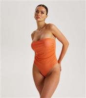 Women's Coral Bandeau Swim Suit Urban Bliss New Look