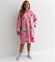 Girls' Pink Christmas Guinea Pig Oversized Blanket Hoodie New Look