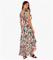 Women's Off White Palm Leaf Wrap Midi Dress Apricot New Look