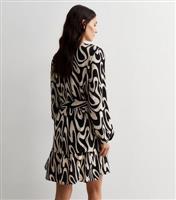Women's Black Swirl Print Belted Mini Dress JDY New Look