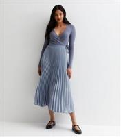 Women's Silver Pleated Midi Skirt Gini London New Look