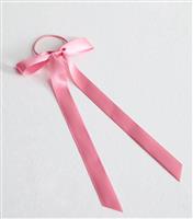 Pink Satin Bow Hair Band New Look