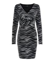 Women's Silver Glitter Abstract Print Bodycon Midi Dress ONLY New Look