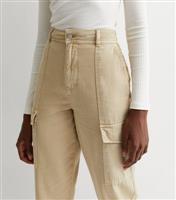 Women's Tall Stone Cotton Cuffed Cargo Trousers New Look